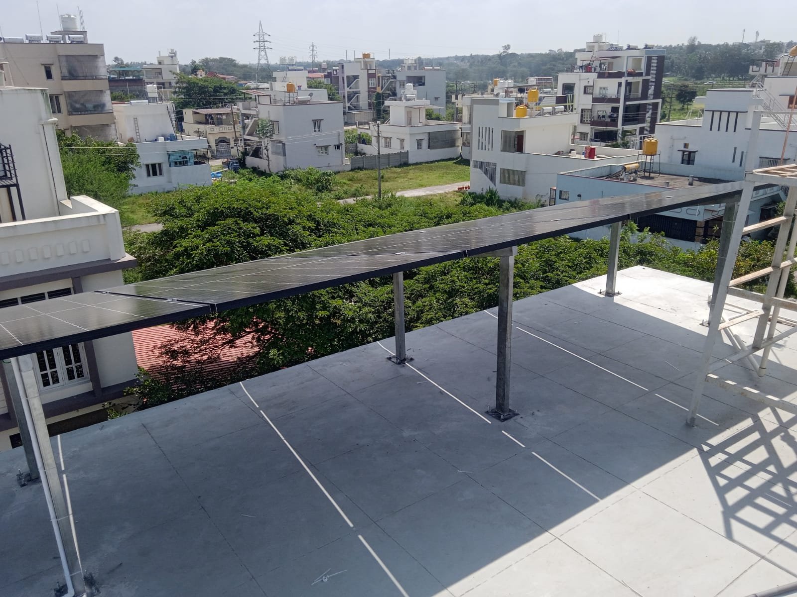Solar panels installed on a rooftop generating clean energy